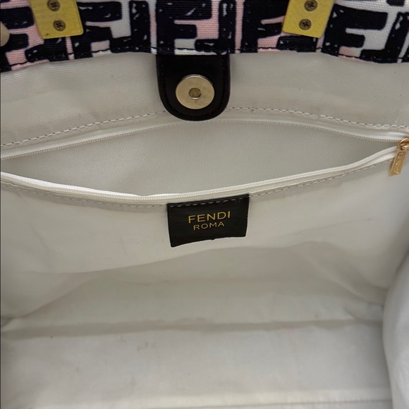 Women's Black White and Pink Tote Bag - Picture 14 of 16